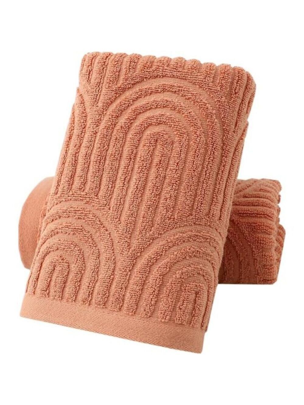 Cotton hand towel set 2 piece striped absorbent soft decorative bathroom kitchen